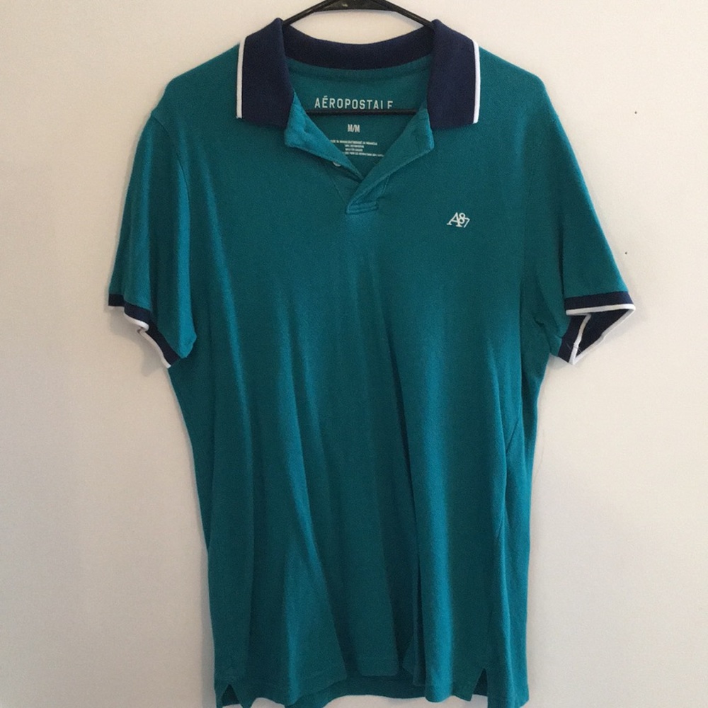Aeropostale teal and navy blue Polo Size Medium